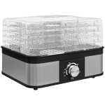 HOMCOM 5 Tier Food Dehydrator, 245W Stainless Steel Food Dryer Machine with Adjustable Temperature for Drying Fruit, Meat, Vegetable, Jerky and Pet Treat, Black