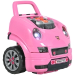 HOMCOM Motor de Caminhão para Crianças com 61 Peças Volante Buzina Faróis Caixa de Armazenamento e Rodas 40x39x47 cm Rosa