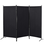 HOMCOM Paravent 3 panneaux dim. 2,53L x 0,5l x 1,82H m Store latéral Brise-Vue paravent sur Pied séparateur métal Polyester