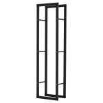 HOMCOM Metal Firewood Log Holder Tall Firewood Rack Indoor Outdoor Fireplace Wood Storage Shelf with Side Rails, Rust-Resistant, Black, 40W x 25D x 150H cm
