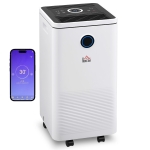 HOMCOM 10L/Day Dehumidifier with WiFi Smart App Control, 2.5L Water Tank, Digital Display, Sleep Mode, 24H Timer, Laundry Clothes Drying, for Home and Large Room Basement