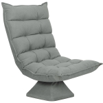 HOMCOM Poltrona Relax Girevole 360° con Schienale Regolabile in 5 Posizioni in Tessuto Effetto Velluto, Grigio Chiaro