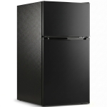 HOMCOM 88L Under Counter Fridge Freezer, Small Refrigerator with 5-Setting, 3 Star Freezer Rating, Black
