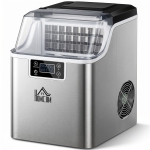 HOMCOM Eiswürfelmaschine Eiswürfelspender Ice-Maker 20kg/24h 2,3L Eiswürfelbereiter mit 3,2 L Wassertank, Silber