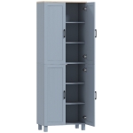 HOMCOM Freestanding Kitchen Cupboard, 4-Door Storage Cabinet with Adjustable Shelves, Modern Kitchen Pantry, 170cm, Grey
