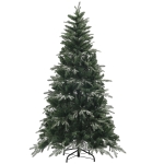 HOMCOM Brad de Crăciun înzăpezit cu 850 de ramuri și design pe secțiuni, din plastic și oțel, Ø110x180 cm, verde
