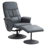 HOMCOM Massagesessel mit Fußhocker, Ergonomischer Stuhl mit 10 Vibrationspunkten, Kunstleder, 76 x 81 x 105 cm, Dunkelgrau