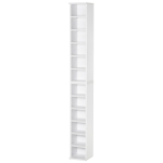 HOMCOM Set 2 Librerie Scaffale porta CD e DVD a 12 Ripiani Totali per 204 CD, in Legno, 21x22.5x88.5 cm, Bianco