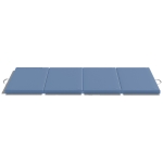 HOMCOM Tapis de gymnastique yoga pilates fitness pliable en 4 avec poignées revêtement synthétique 180 x 80 x 5 cm bleu clair