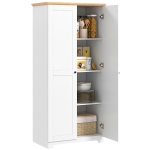 HOMCOM 172cm Kitchen Cupboard, Freestanding Storage Cabinet with Doors and Shelves, Modern 2-Door Kitchen Pantry Cupboard for Dining Room, White