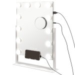 HOMCOM Espejo de Maquillaje con Luz 30x40 cm con 12 Bombillas 3 Modos de Iluminación Ajustables Interruptor Táctil Blanco