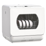 HOMCOM Mini lave-vaisselle 4 couverts 5 programmes réservoir d'eau 6L commande tactile affichage LED 45 x 44 x 45,8 cm blanc