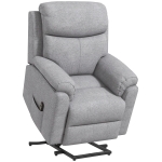 HOMCOM Elektrischer Aufstehsessel, Sessel mit Aufstehhilfe, Relaxsessel mit Schlaffunktion, Leinenoptik, 83 x 89 x 102 cm, Grau