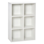 HOMCOM Bibliotecă Modernă cu 6 Cuburi în Lemn, 65.5x30x97.5 cm, Alb