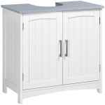kleankin Meuble salle de bain sous lavabo à double portes avec étagères réglables, blanc
