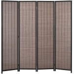HOMCOM Paravent en bois séparateur de pièce closion de séparation pliable 4 panneaux 180 x 180 cm marron
