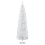 HOMCOM Árbol de Navidad Artificial Estrecho 210 cm con 499 Ramas y Base Desmontable Fácil de Montar Blanco