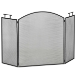 HOMCOM Funkenschutzgitter Faltbare Kaminschutzgitter Kamin Funkenschutz Feuerschirm Kaminfunkenschutz Ofenschutzgitter Metall 110 x 24 x 76,5 cm Schwarz