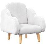ZONEKIZ Poltrona per Bambini in Stile Scandinavo con Braccioli a Nuvola in Tessuto Bianco, 46x51x55 cm