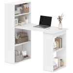 HOMCOM Bureau informatique, bureau avec rangement, 6 compartments ouverts, table d'ordinateur pour chambre, studio, 120