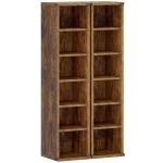 HOMCOM Set 2 Mobili Porta CD con Ripiani Regolabili per 204 CD in Legno, 21x22.5x88.5 cm, Marrone Rustico