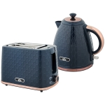 HOMCOM 1.7L 3000W Fast Boil Kettle & 2 Slice Toaster Set, Kettle and Toaster Set with Auto Shut Off, Browning Controls, Blue