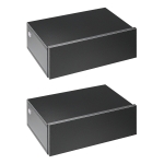 HOMCOM Set de 2 Mesitas de Noche Flotantes con 1 Cajón Diseño Montado en la Pared Estilo Moderno 40x30x15 cm Negro
