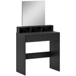 HOMCOM Mesa de Maquillaje con Espejo 2 Cajones 3 Compartimentos Tocador para Dormitorio 75x38x135 cm Negro
