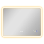 HOMCOM Espejo de Baño con Luz LED 80x60 cm con Bluetooth 3 Colores de Luz Función Antivaho Función de Memoria IP44