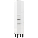 HOMCOM Armario Alto de Baño con Cajón 2 Puertas y Estantes Ajustable Mueble Auxiliar de Baño Anti-vuelco 34x32x170 cm Blanco