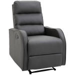 HOMCOM Sillón Relax Reclinable Sofá Relax Tapizado en PU con Reposapiés Retráctil para Dormitorio Salón 65x89x100 cm Gris