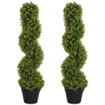 HOMCOM 2er-Set Dekorative Pflanze, Kunstpflanzen in Töpfen, Künstliche Pflanzen für Zuhause, Indoor, Outdoor, 90 cm, Grün
