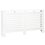 HOMCOM Copritermosifoni a Doghe con Ripiano Portaoggetti, in Legno, 172x19x81 cm, Bianco