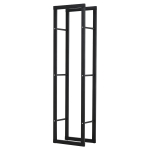HOMCOM Kaminholzregal Metall 40 x 25 x 150 cm Brennholzregal Stapelhilfe Stahlrahmen bis 100kg Kaminholzunterstand Outdoor Holzregal Feuerholzregal für Garten Terrasse Außen Schwarz