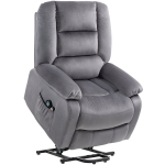 HOMCOM Tv-fauteuil met opsta-hulp, warmte- en massagefunctie, afstandsbediening en zijvak, donkergrijs