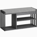 HOMCOM Schoenenrek met schoenenbank, entree rek voor schoenen, schoenenkast met drievoudig ontwerp, voor hal, entree, woonkamer, slaapkamer, Grijs