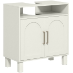 HOMCOM Under Sink Cabinet for Basin without Pedestal - Cream White