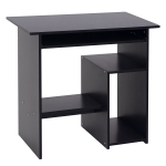 HOMCOM Scrivania PC Moderna in Legno con Ripiano per CPU e Spazio per Tastiera Estraibile, 80x45x75 cm, Nero