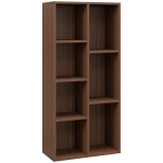 HOMCOM Bibliotecă modulară din lemn cu 7 rafturi de dimensiuni diferite, 50x24x106 cm, culoare nuc