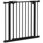 PawHut Cancellino per Cani e Animali Domestici con Chiusura Automatica per Scale e Ingressi, 68x77 cm, Nero