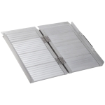HOMCOM Rampa para Sillas de Ruedas Plegable 61 cm Carga 270 kg Rampa Portátil de Aluminio con Bordes de Seguridad Plata