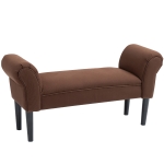 HOMCOM Banc Banquette Design Contemporain accoudoirs courbés Grand Confort 102L x 36l x 51H cm Marron