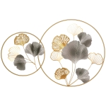 HOMCOM Large Metal Wall Art, Modern Hanging Wall Sculpture with Unique Multi-leaf Design, Horizontal or Vertical Metal Hanging Decoration for Living Room Bedroom Entryway, Gold Silver