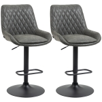 HOMCOM Verstelbare Barkruk Keukenkruk Designkruk, met voetensteun, 51 cm x 59 cm x 117 cm, Donkergrijs + Zwart