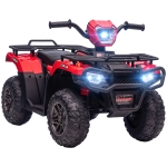 HOMCOM elektrische kinderquad, elektrische auto, elektrische quad, kindervoertuig, rood