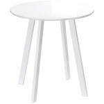 HOMCOM eettafel, keukentafel, voor 2 personen, hoogglanzend oppervlak, met tafelpoten, wit, 72 x 72 x 75 cm