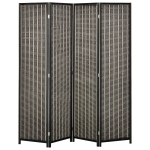 HOMCOM Ruimteverdeler, opvouwbaar, grenenhout/bamboe, 180 x 180 cm, Bruin/Zwart