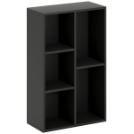 HOMCOM 2-Tier Bookshelf with 5 Compartments - Black