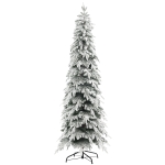HOMCOM Kunstkerstboom 210 cm, natuurgetrouw met 800 volle takken, sneeuwlook en auto-opening