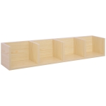 HOMCOM Wall Mount 84 CD / 56 DVD/Blu-ray/ Media Storage Rack 4 Cubes Wooden Shelf Organizer Unit Bookcase Display, Natural